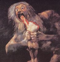 Goya: SATURNO DEVORANDO A SUS HIJOS (detalle).