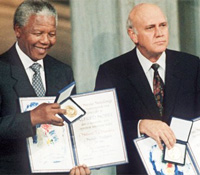 Nelson Mandela y Frederik de Klerk.