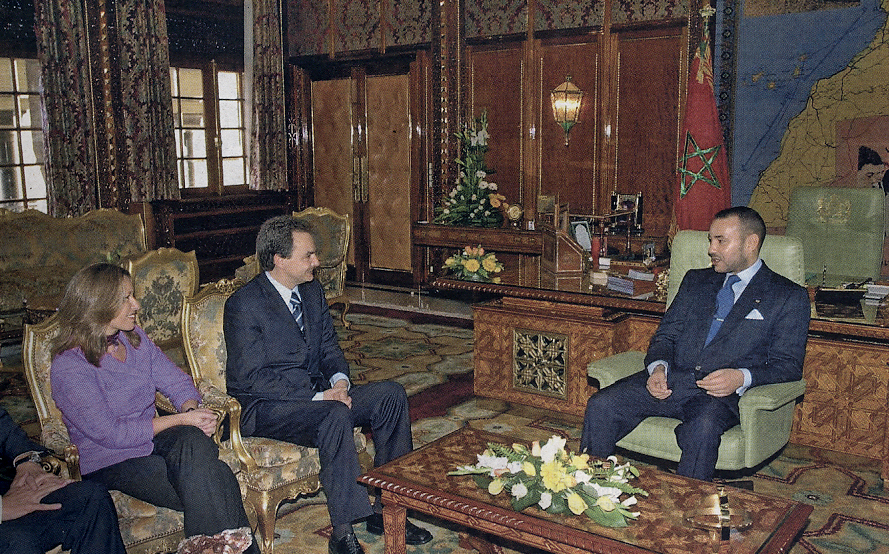 Zapatero con Mohamed VI en Rabat (año 2001)