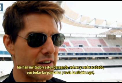 Tom Cruise visita el Estadio Wanda Metropolitano: "¡Aupa Atleti!"