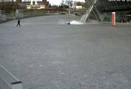 Sobrevive de milagro al derrumbe de parte del estadio del Shakhtar
