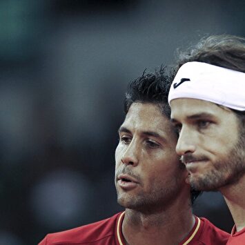 Verdasco junto a Feliciano López en un partido de Copa Davis. |  Archivo