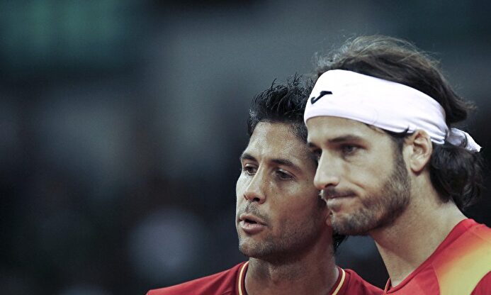 Verdasco junto a Feliciano López en un partido de Copa Davis. |  Archivo