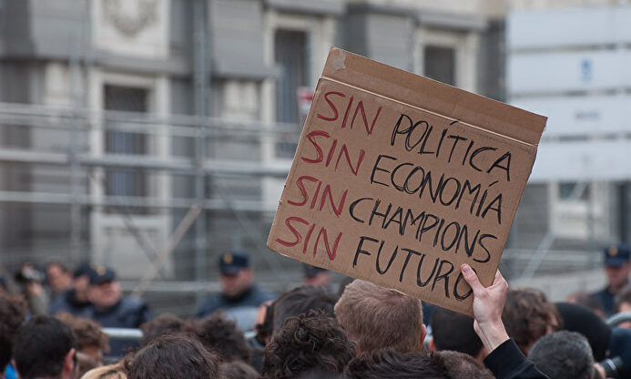 Imagen de las protestas contra el PP. | C.Jordá