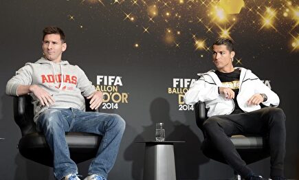 Messi y Cristiano en la gala del Balón de Oro de 2014. |  Archivo 