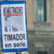 Una pancarta contra Rajoy