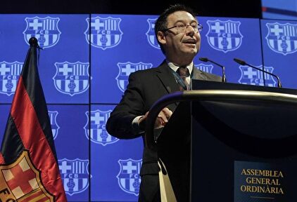 Bartomeu en la Asamblea de compromisarios. | EFE