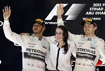 Rosberg y Hamilton en el podio. | EFE