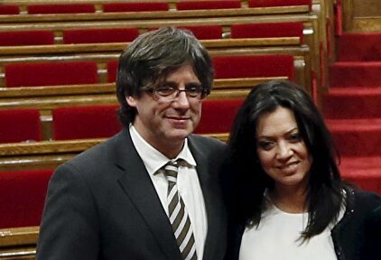 Puigdemont y su mujer, Marcela Topor. | Cordon Press