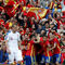 Los jugadores de la selección española celebran el gol marcado por el defensa de la selección española Gerard Piqué durante el partido España-República Checa.