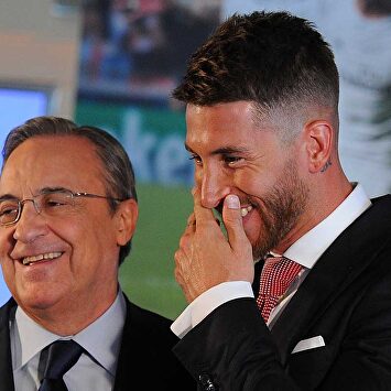 Florentino Pérez y Sergio Ramos. | Archivo