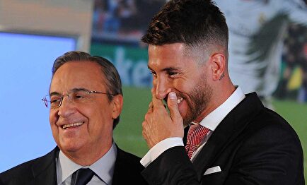 Florentino Pérez y Sergio Ramos. | Archivo