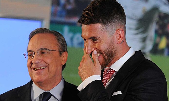Florentino Pérez y Sergio Ramos. | Archivo
