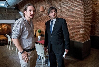 Pablo Iglesias y Carles Puigdemont |  EFE