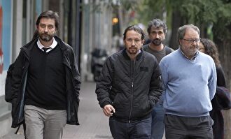 Pablo Iglesias y Rafael Mayoral, en una imagen de archivo. | EFE