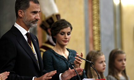 Rey Felipe VI, durante su discurso en la sesión solemne de Apertura de la XII legislatura | EFE