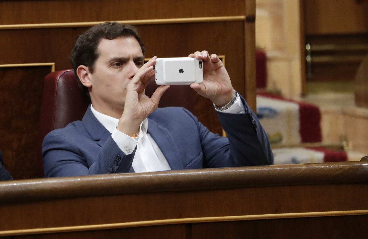 Albert Rivera, este martes en su escaño. |  EFE