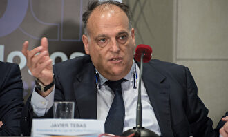 Javier Tebas, reelegido presidente de LaLiga. |  David Alonso Rincón