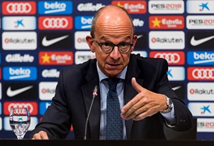 El vicepresidente Cardoner en rueda de prensa. |  Twitter FC Barcelona