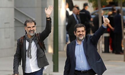 Jordi Cuixart y Jordi Sánchez. |  EFE