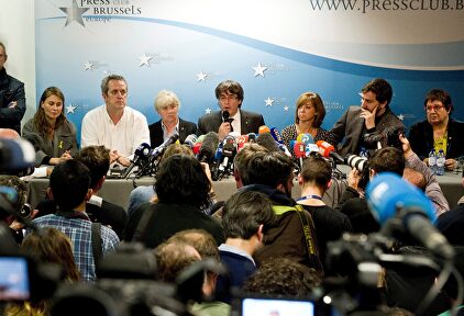 Carles Puigdemont y los exconsejeros catalanes en Bélgica |  EFE