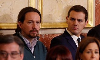 Pablo Iglesias y Albert Rivera en el Congreso. |  EFE