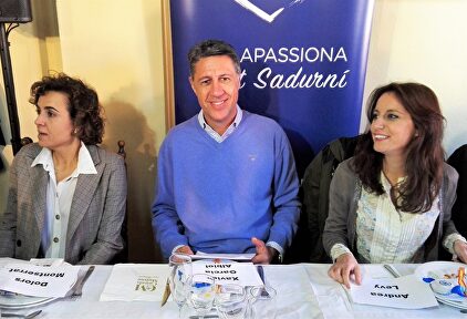 Xavier García Albiol junto con Andrea Levy y Dolors Montserrat en el acto de hoy. | Europa Press