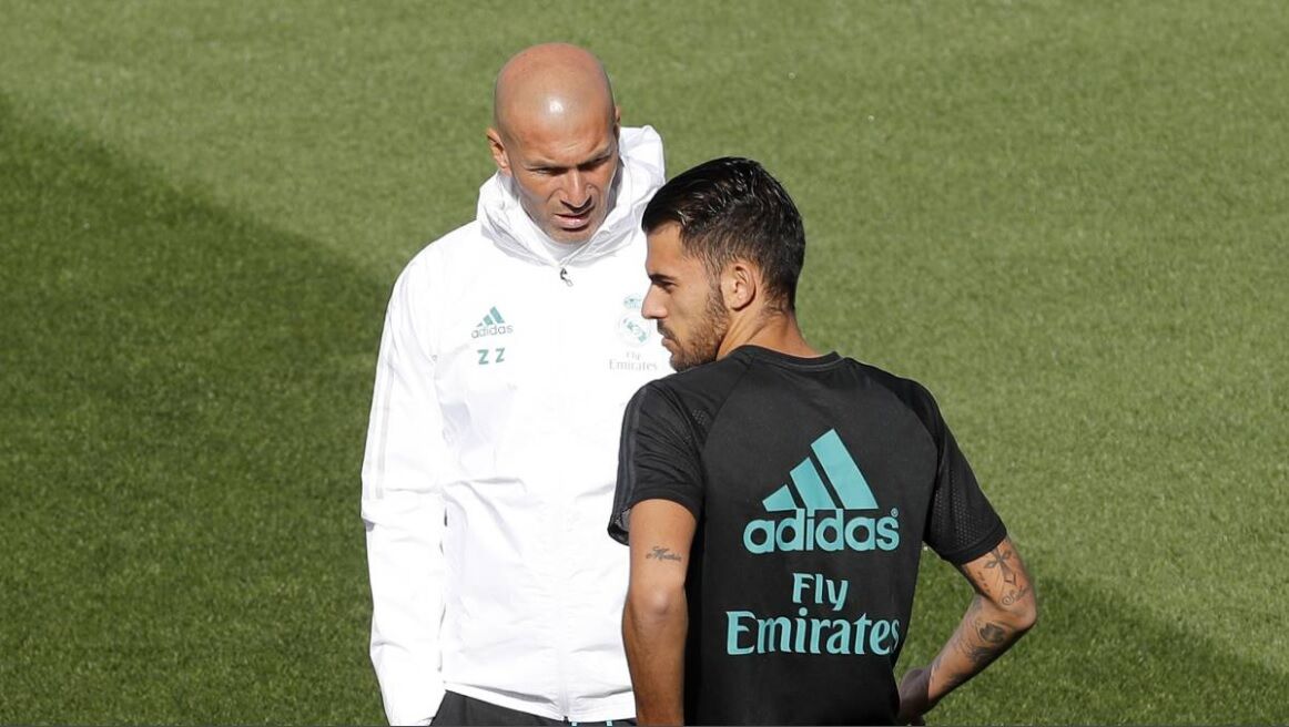 Zidane y Ceballos, durante un entrenamiento de la pasada temporada.