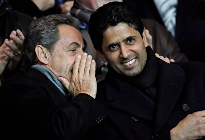 Sarkozy en un partido de fútbol junto al jeque del PSG, Alkhelaifi |  Archivo 