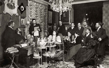 Galdós toma la palabra en una tertulia literaria |  Wikipedia