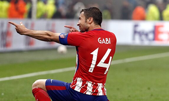Gabi celebra su gol al Marsella en la final de Lyon de 2017. |  EFE