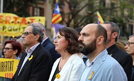 Elisenda Paluzie, presidenta de la ANC, con Torra. | Europa Press