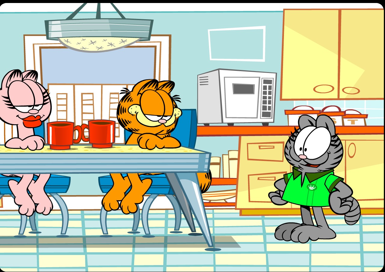 Dos personajes circundan el mundo íntimo de Garfield: Nermal, un gatito muy...
