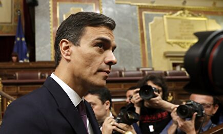 Pedro Sánchez durante su comparecencia. |  EFE