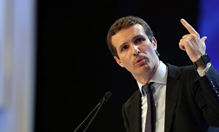 Pablo Casado, durante su discurso en el Congreso de Madrid de 2018 | EFE