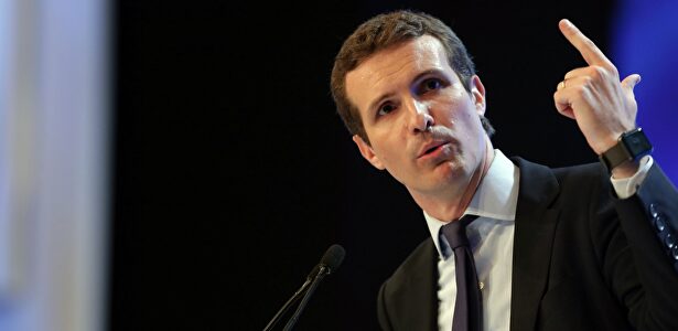 Pablo Casado, durante su discurso en el Congreso de Madrid de 2018 | EFE