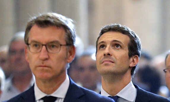 Alberto Núñez Feijóo y Pablo Casado, en una imagen de archivo |  EFE