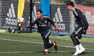 Keylor Navas, en un entrenamiento del Real Madrid en Valdebebas. |  EFE