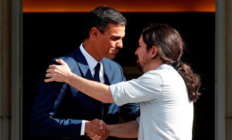 Los dos líderes principales de la izquierda en España |  Imagen de TV