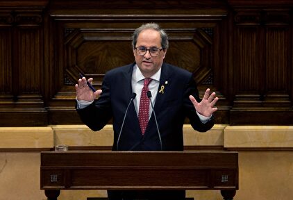 Quim Torra, en un momento del debate en el 'Parlament' | EFE