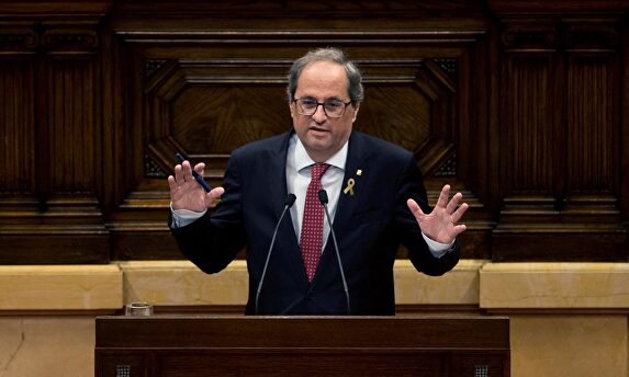 Quim Torra, en un momento del debate en el 'Parlament' | EFE