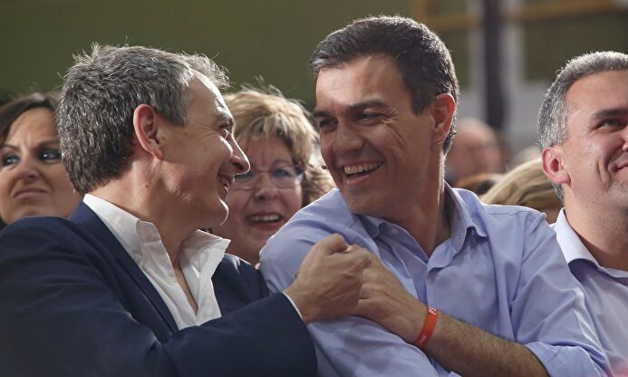 Zapatero y Sánchez en un acto de partido | PSOE