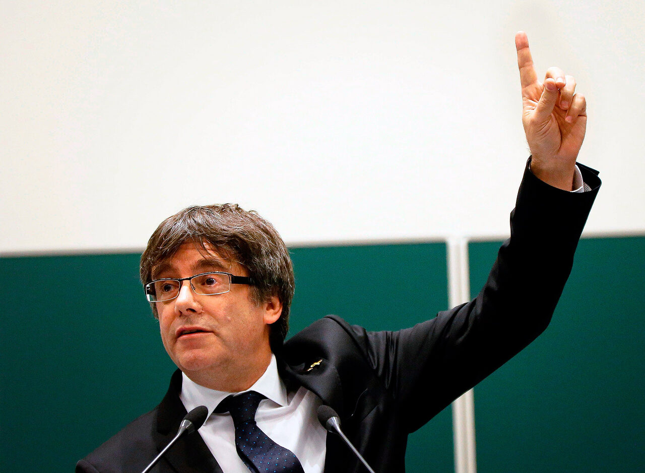 Puigdemont, en un acto en Lovaina. |  EFE
