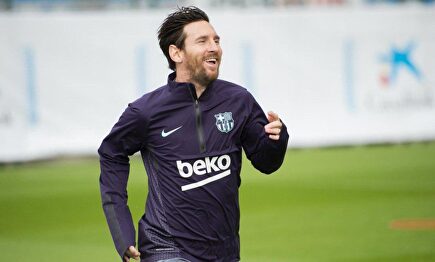 Messi, en un entrenamiento con el Barcelona. |  Archivo