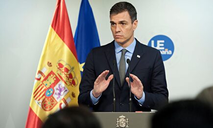 Sánchez en una comparecencia tras el Consejo Europeo en Bruselas |  Efe