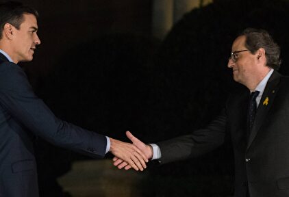 Quim Torra y Pedro Sánchez en una imagen de archivo. |  Cordon Press
