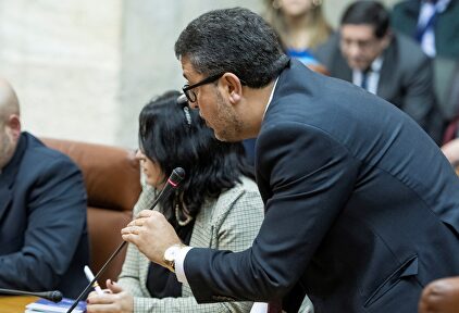 Francisco Serrano, durante un pleno en el Parlamento andaluz | EFE