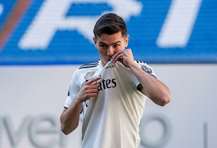 Brahim Díaz, durante su presentación con el Real Madrid en enero de 2019. | Archivo