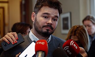 El diputado de ERC, Gabriel Rufián, en el Congreso |  EFE