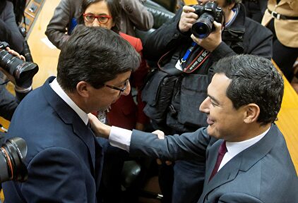 Juan Marín y Juanma Moreno. | EFE